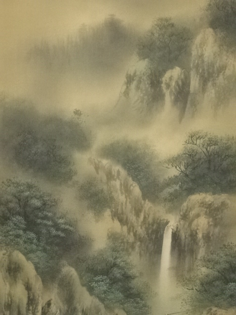 道具 ] - 道具 秀園筆 淡色山水 肉筆絹本掛軸（保護箱） | ネット